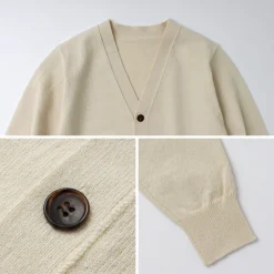 YONETOMI NEW BASIC Cardigans^/ Rigid Cashmere Knit Cardigan kinari
