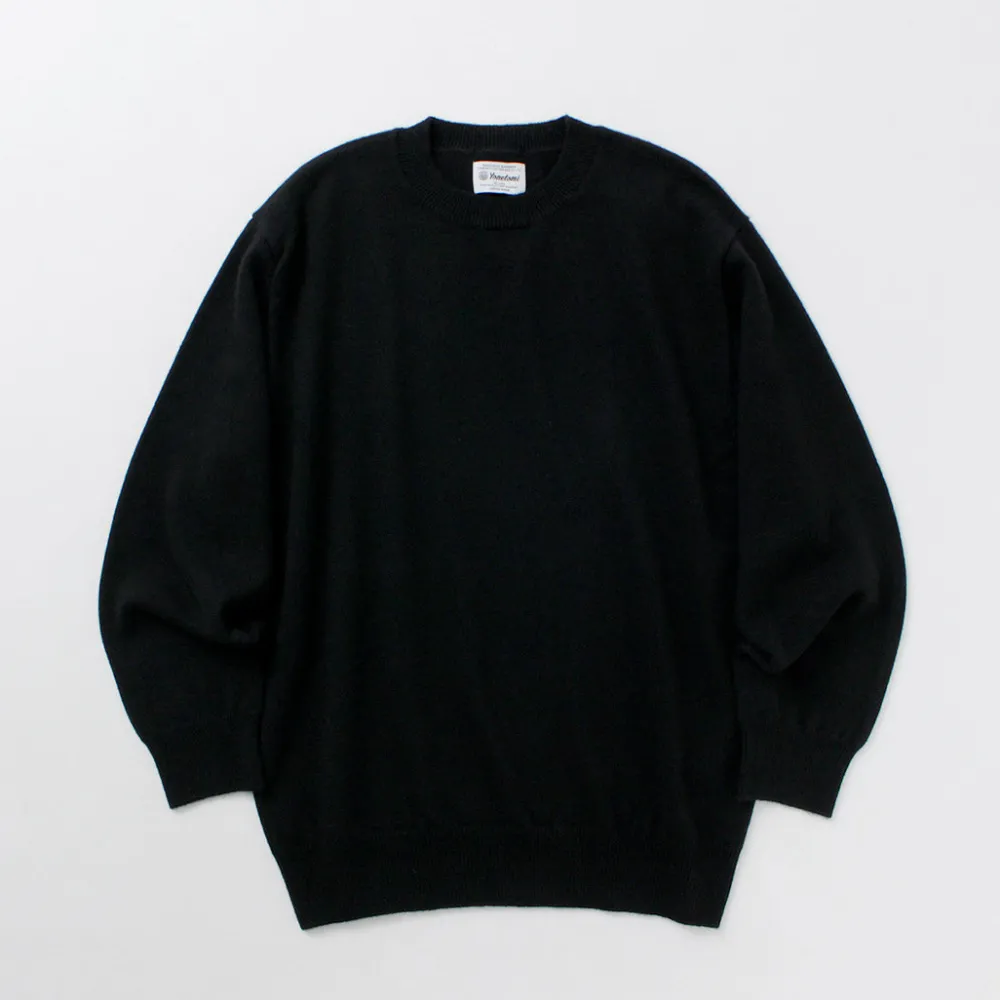 YONETOMI NEW BASIC Knits^/ Rigid Cashmere Knit Pullover Garment Dyed black