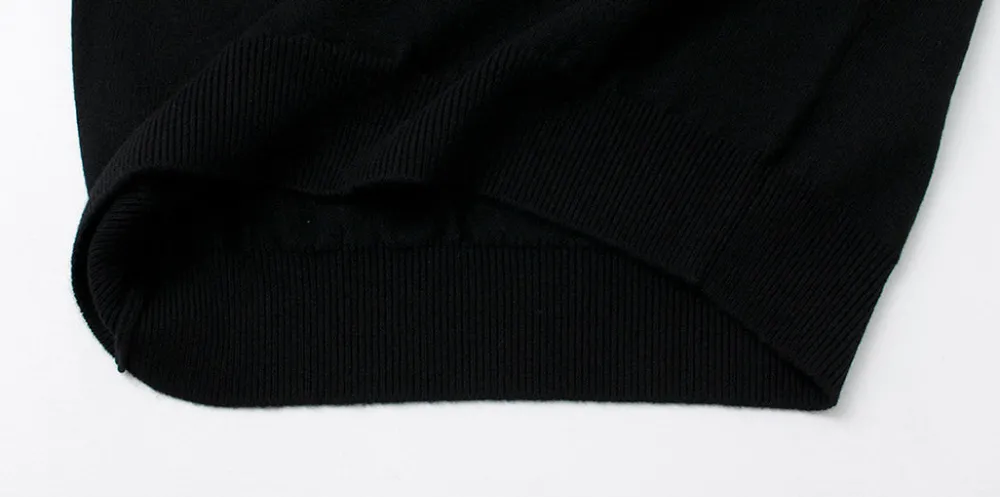 YONETOMI NEW BASIC Knits^/ Rigid Cashmere Knit Pullover Garment Dyed black