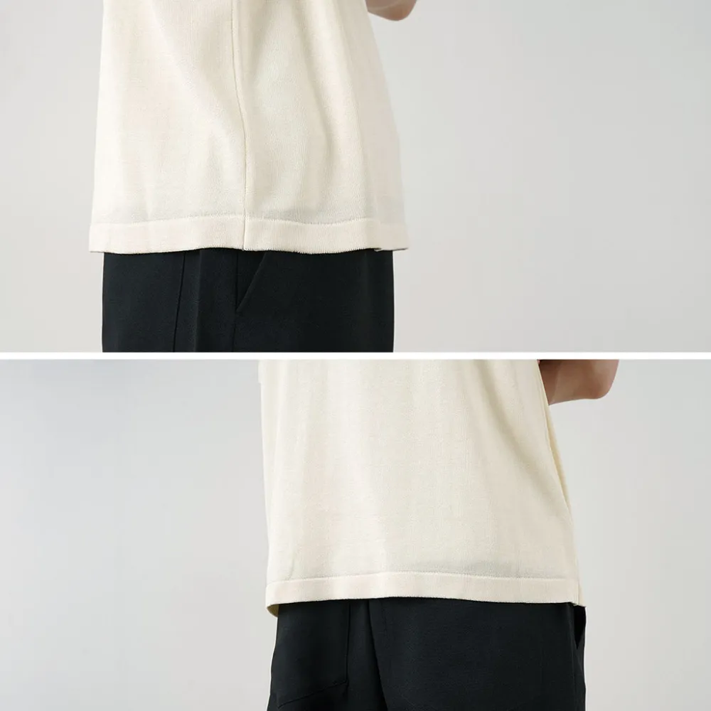 YONETOMI NEW BASIC T-Shirts^/ Silk Knit T-Shirt