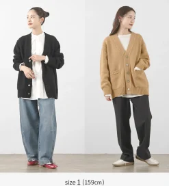 YONETOMI NEW BASIC Cardigans^/ Soft lamb wool knit cardigan