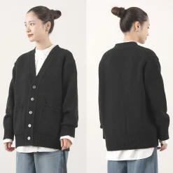 YONETOMI NEW BASIC Cardigans^/ Soft lamb wool knit cardigan