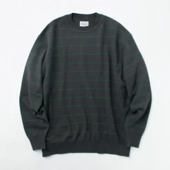 YONETOMI NEW BASIC Knits^/ Wave Cotton Knit Pullover Striped