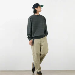 YONETOMI NEW BASIC Knits^/ Wave Cotton Knit Pullover Striped