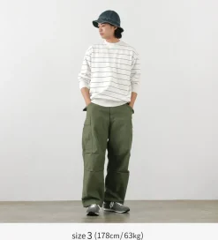 YONETOMI NEW BASIC Knits^/ Wave Cotton Knit Pullover Striped
