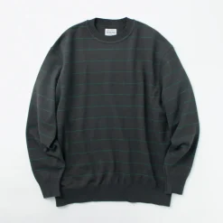 YONETOMI NEW BASIC Knits^/ Wave Cotton Knit Pullover Striped