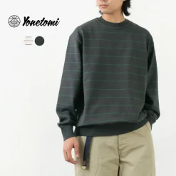 YONETOMI NEW BASIC Knits^/ Wave Cotton Knit Pullover Striped