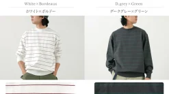 YONETOMI NEW BASIC Knits^/ Wave Cotton Knit Pullover Striped