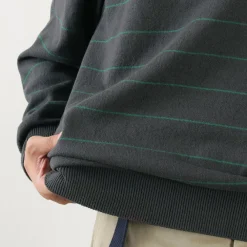 YONETOMI NEW BASIC Knits^/ Wave Cotton Knit Pullover Striped